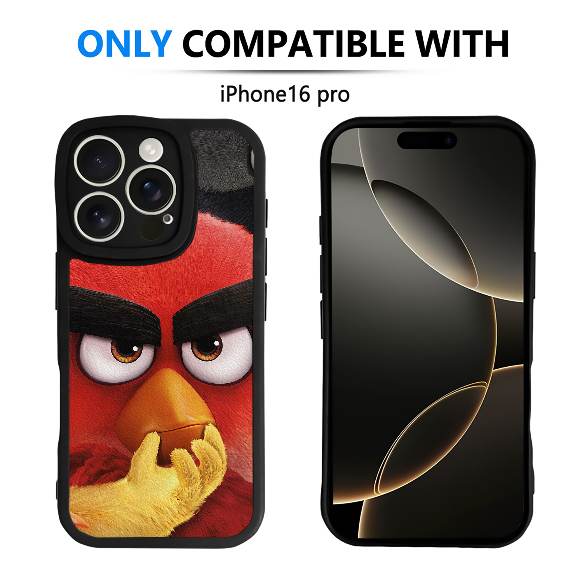 （画像用） Angry Birds アングリーバード 【iPhone 16シリーズ対応】シリコンスマホケース（レザー調） 材質：シリコン